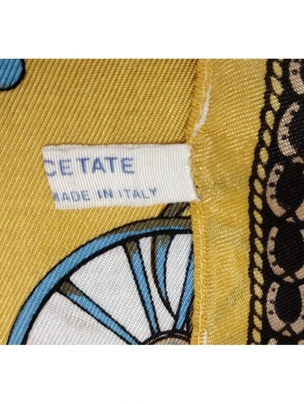 Vintage 1960s Carriages Scarf Lilly D'or Dandy Mustard Victorian Acetate ITALY